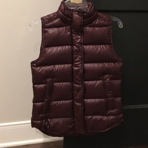 J. Crew Maroon Puffer Vest